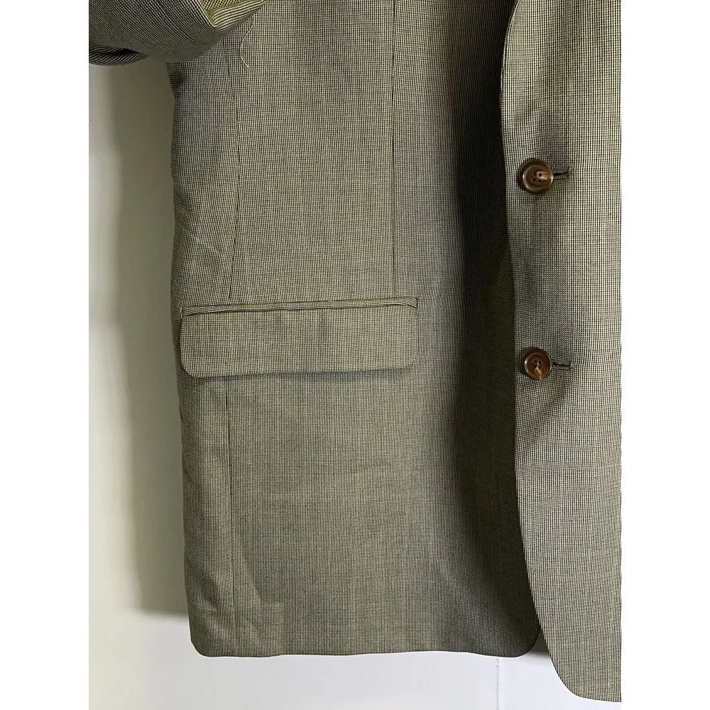 Ralph Lauren Mens 46L‎ Beige Check Soft Blazer Sport Coat Suit Jacket Lined